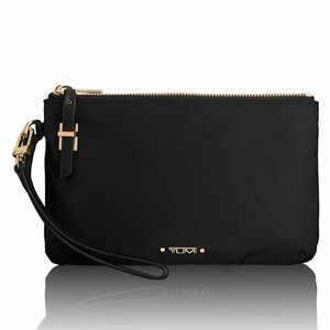 TUMI Black and Gold Wristlet Clutch